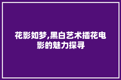 花影如梦,黑白艺术插花电影的魅力探寻