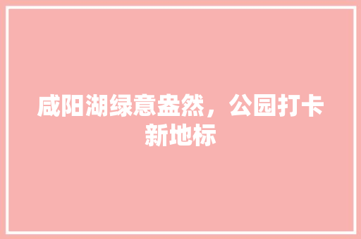 咸阳湖绿意盎然，公园打卡新地标