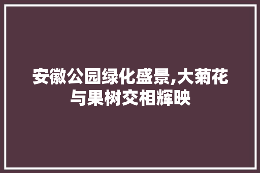安徽公园绿化盛景,大菊花与果树交相辉映