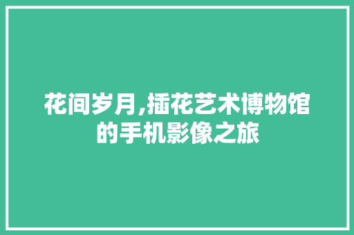 花间岁月,插花艺术博物馆的手机影像之旅
