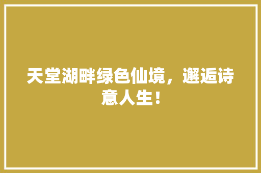天堂湖畔绿色仙境，邂逅诗意人生！