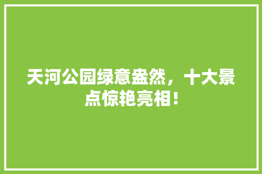 天河公园绿意盎然，十大景点惊艳亮相！