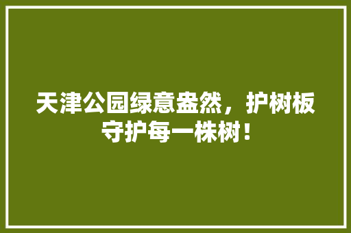 天津公园绿意盎然，护树板守护每一株树！