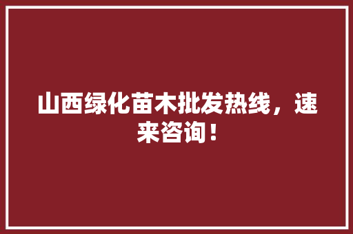 山西绿化苗木批发热线，速来咨询！