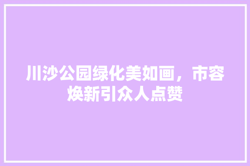 川沙公园绿化美如画，市容焕新引众人点赞