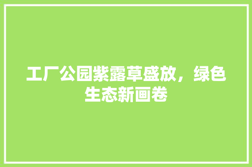 工厂公园紫露草盛放，绿色生态新画卷