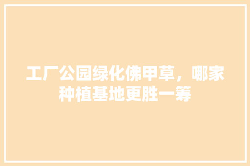 工厂公园绿化佛甲草，哪家种植基地更胜一筹