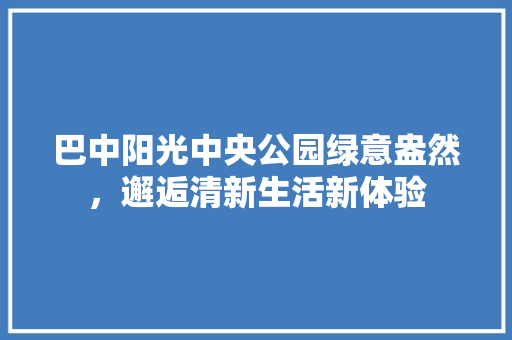 巴中阳光中央公园绿意盎然，邂逅清新生活新体验 蔬菜育苗