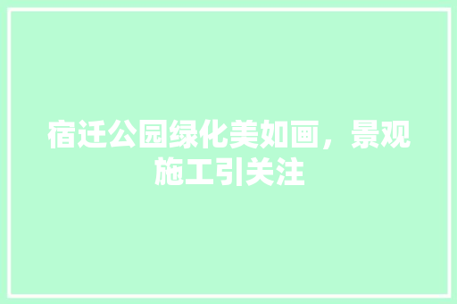宿迁公园绿化美如画，景观施工引关注