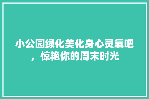 小公园绿化美化身心灵氧吧，惊艳你的周末时光