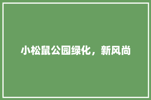 小松鼠公园绿化，新风尚