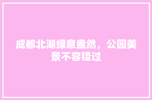 成都北湖绿意盎然，公园美景不容错过