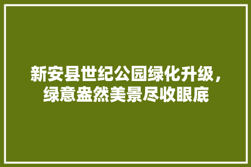 新安县世纪公园绿化升级，绿意盎然美景尽收眼底