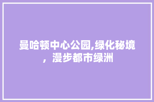 曼哈顿中心公园,绿化秘境，漫步都市绿洲