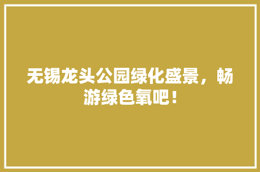 无锡龙头公园绿化盛景，畅游绿色氧吧！