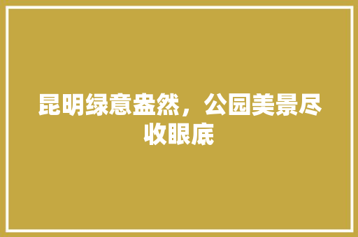 昆明绿意盎然，公园美景尽收眼底