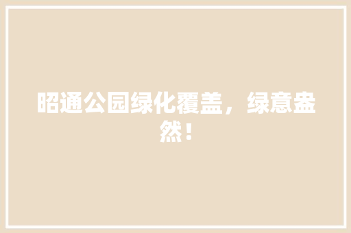 昭通公园绿化覆盖，绿意盎然！
