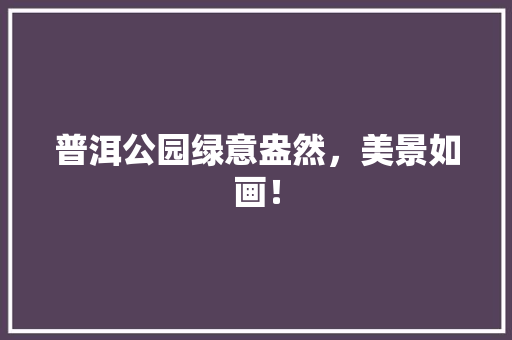 普洱公园绿意盎然，美景如画！
