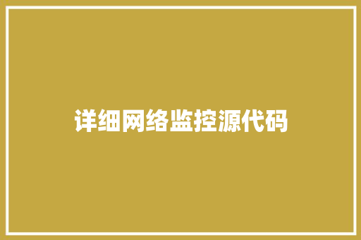 详细网络监控源代码