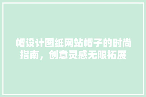 帽设计图纸网站帽子的时尚指南，创意灵感无限拓展