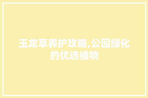 玉龙草养护攻略,公园绿化的优选植物