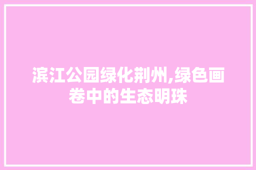 滨江公园绿化荆州,绿色画卷中的生态明珠