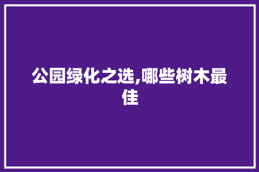 公园绿化之选,哪些树木最佳