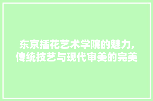 东京插花艺术学院的魅力,传统技艺与现代审美的完美融合