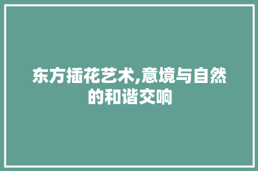 东方插花艺术,意境与自然的和谐交响