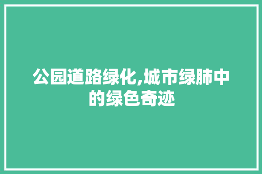 公园道路绿化,城市绿肺中的绿色奇迹