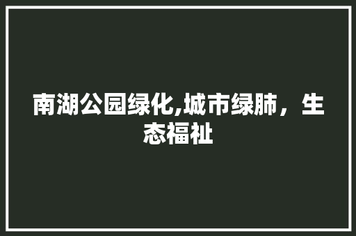 南湖公园绿化,城市绿肺，生态福祉