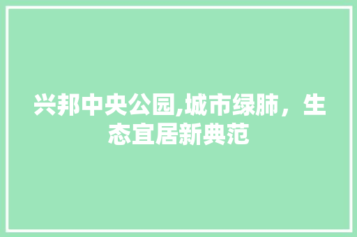 兴邦中央公园,城市绿肺，生态宜居新典范