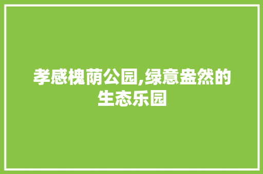 孝感槐荫公园,绿意盎然的生态乐园