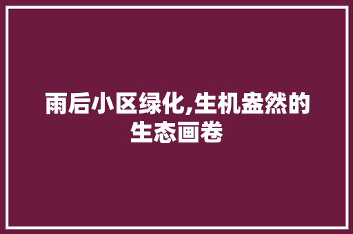 雨后小区绿化,生机盎然的生态画卷