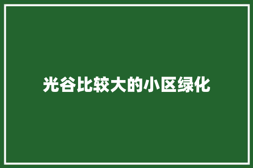 光谷比较大的小区绿化 无土育苗