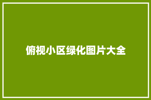 俯视小区绿化图片大全