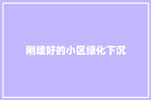 刚建好的小区绿化下沉