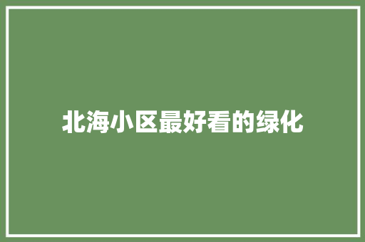 北海小区最好看的绿化