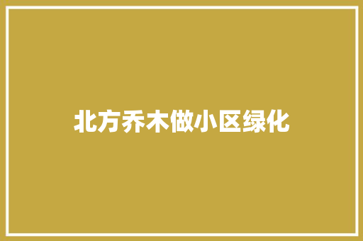 北方乔木做小区绿化