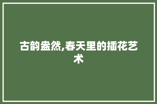 古韵盎然,春天里的插花艺术