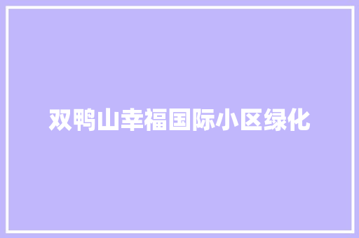 双鸭山幸福国际小区绿化