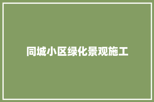 同城小区绿化景观施工