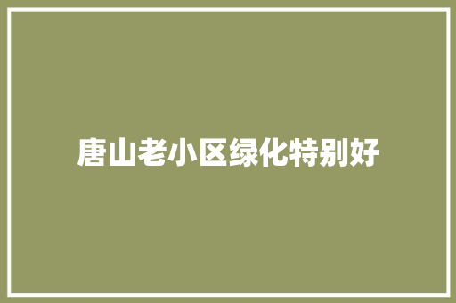 唐山老小区绿化特别好