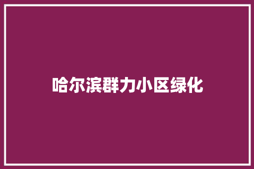 哈尔滨群力小区绿化