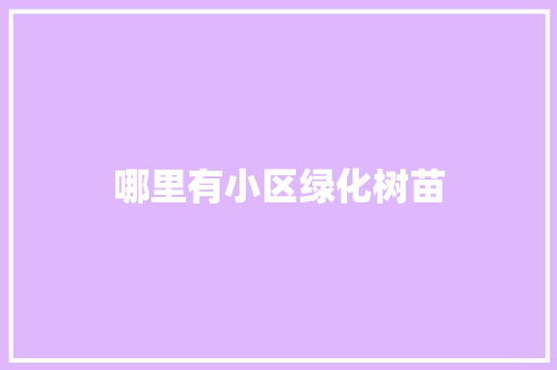 哪里有小区绿化树苗