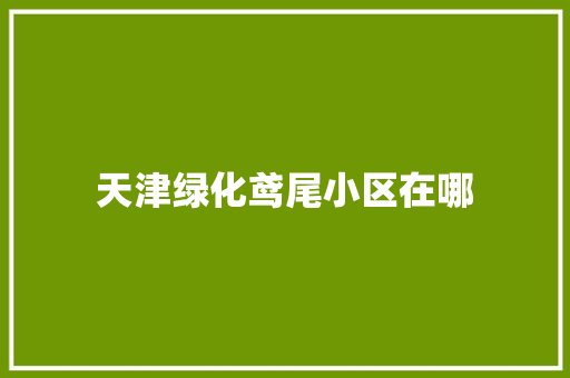天津绿化鸢尾小区在哪