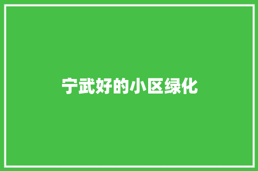 宁武好的小区绿化