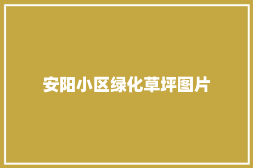 安阳小区绿化草坪图片