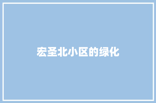 宏圣北小区的绿化