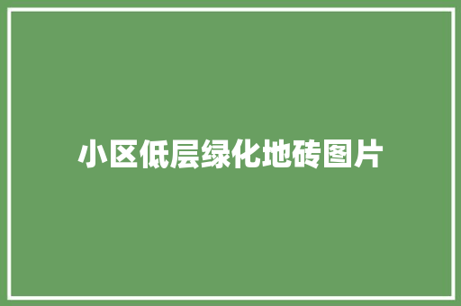 小区低层绿化地砖图片